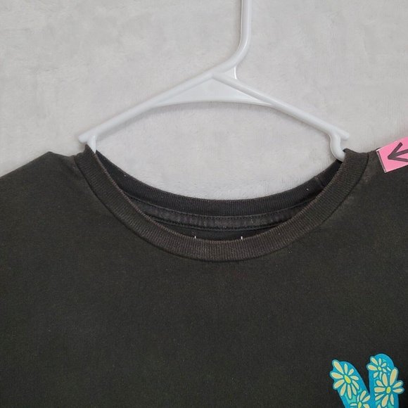 Neff Men's Black Long Sleeve T-Shirt Size M Peace Sign Retro Surf Skate Sk8 - Picture 4 of 10
